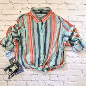 Vintage LRL Lauren jeans co striped cotton spring summer shirt